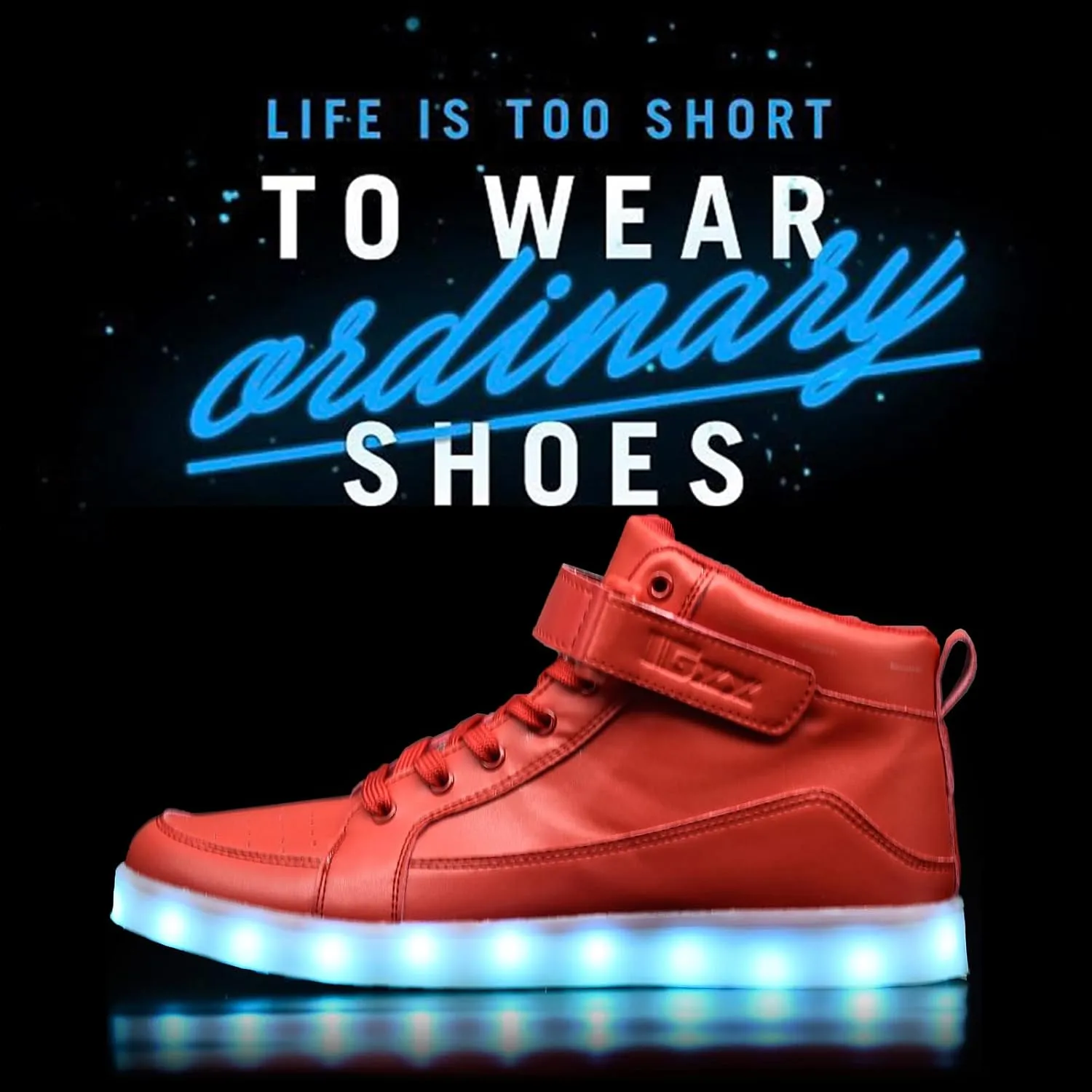 IGxx LED Light Up High Top Sneakers - USB Rechargeable, Glowing, Flashing Shoes for Men, Women & Kids