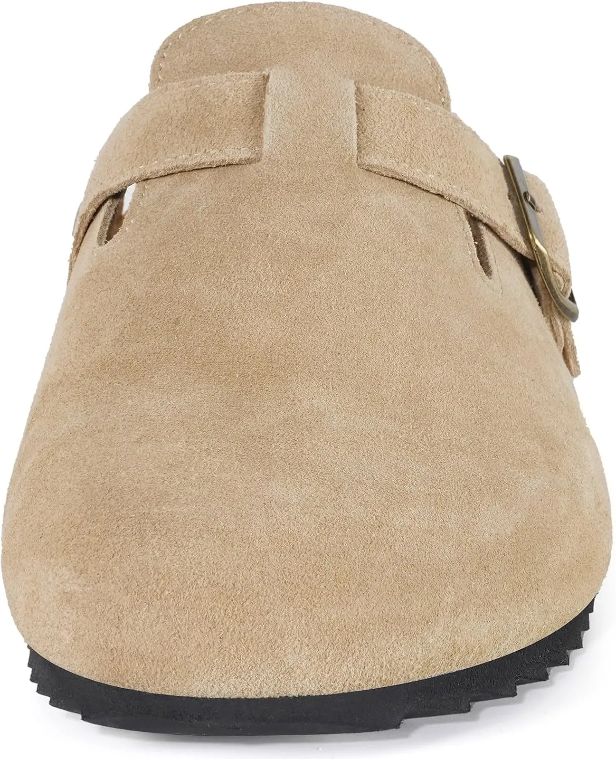 Intini Womens Suede Clogs Mens Leather Mules Cork Footbed Sandals with Arch Support