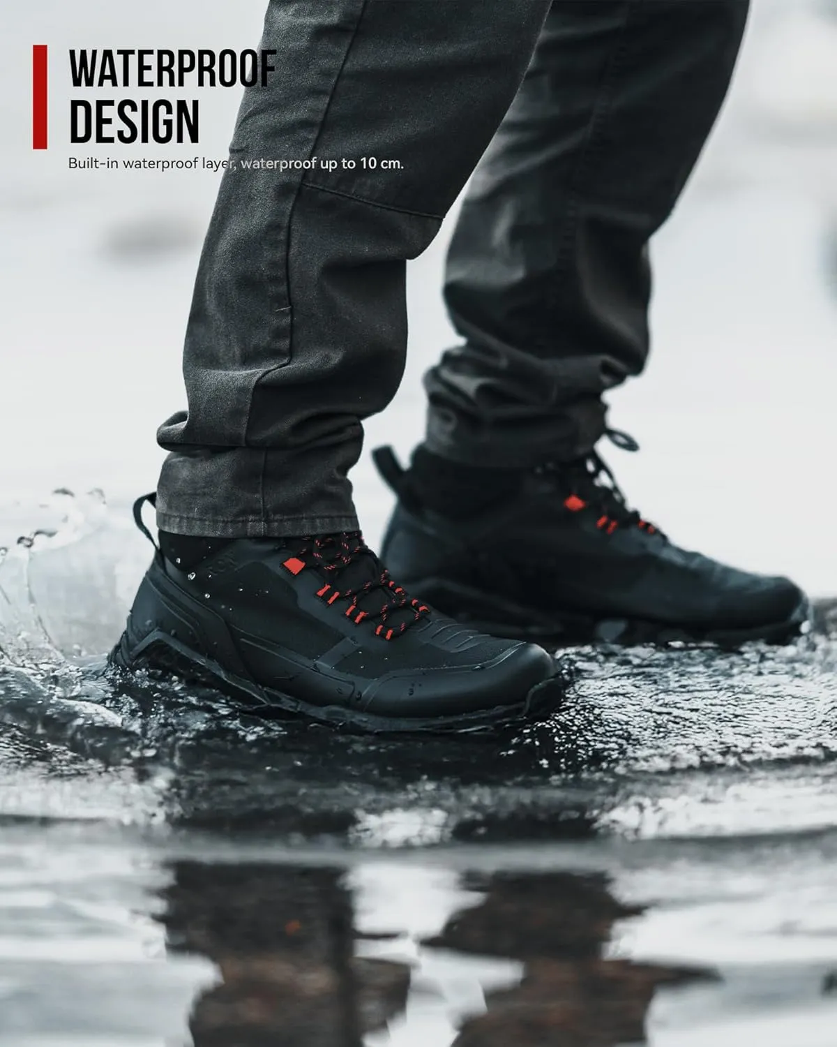 IRON JIA'S Motorcycle Shoes for Men, Waterproof Anti-Slip Breathable Street Casual Motorcycle Riding Boots with Lace Garage, Ankle Support, Shift Pads 10.5