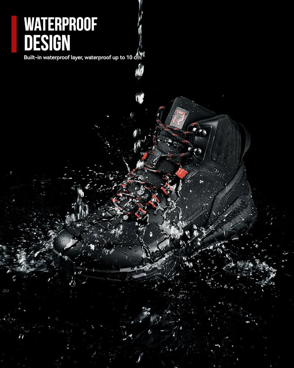 IRON JIA'S Motorcycle Shoes for Men, Waterproof Anti-Slip Breathable Street Casual Motorcycle Riding Boots with Lace Garage, Ankle Support, Shift Pads 10.5