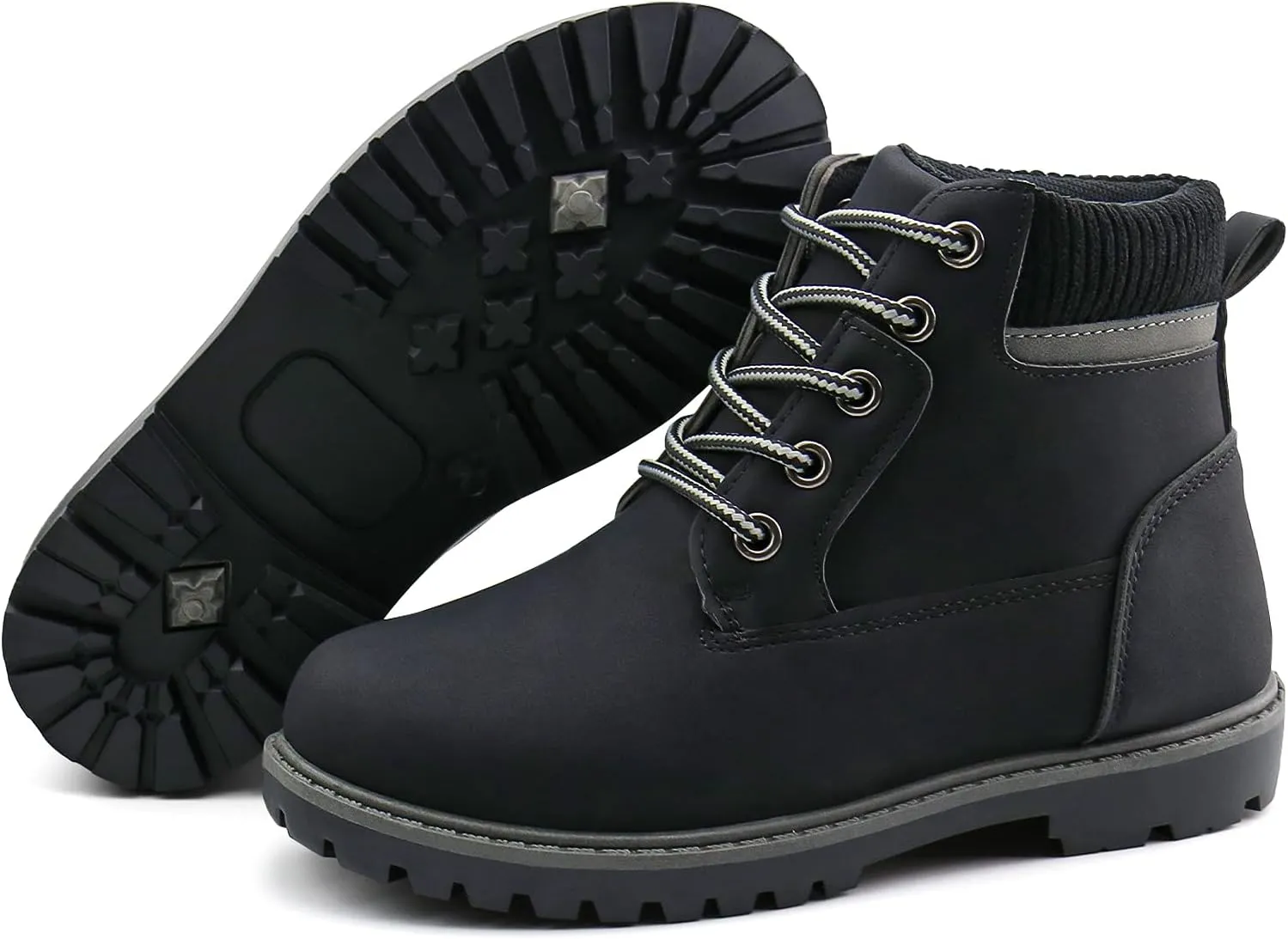 JABASIC Kids Ankle Boots Boys Girls Lace-Up Outdoor Comfort Work Boots