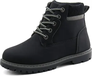 JABASIC Kids Ankle Boots Boys Girls Lace-Up Outdoor Comfort Work Boots