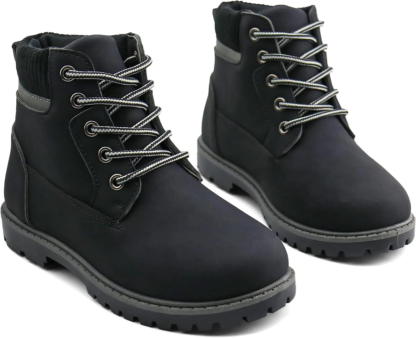 JABASIC Kids Ankle Boots Boys Girls Lace-Up Outdoor Comfort Work Boots