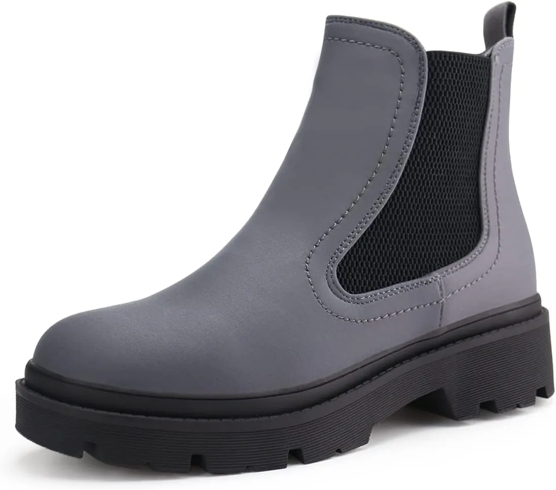 JABASIC Women Chelsea Boots Low Heel Elastic Ankle Boots (10,Army Green)