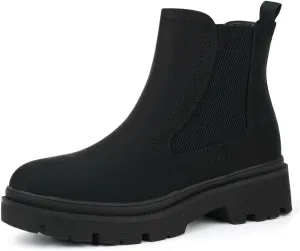 JABASIC Women Chelsea Boots Low Heel Elastic Ankle Boots (10,Army Green)