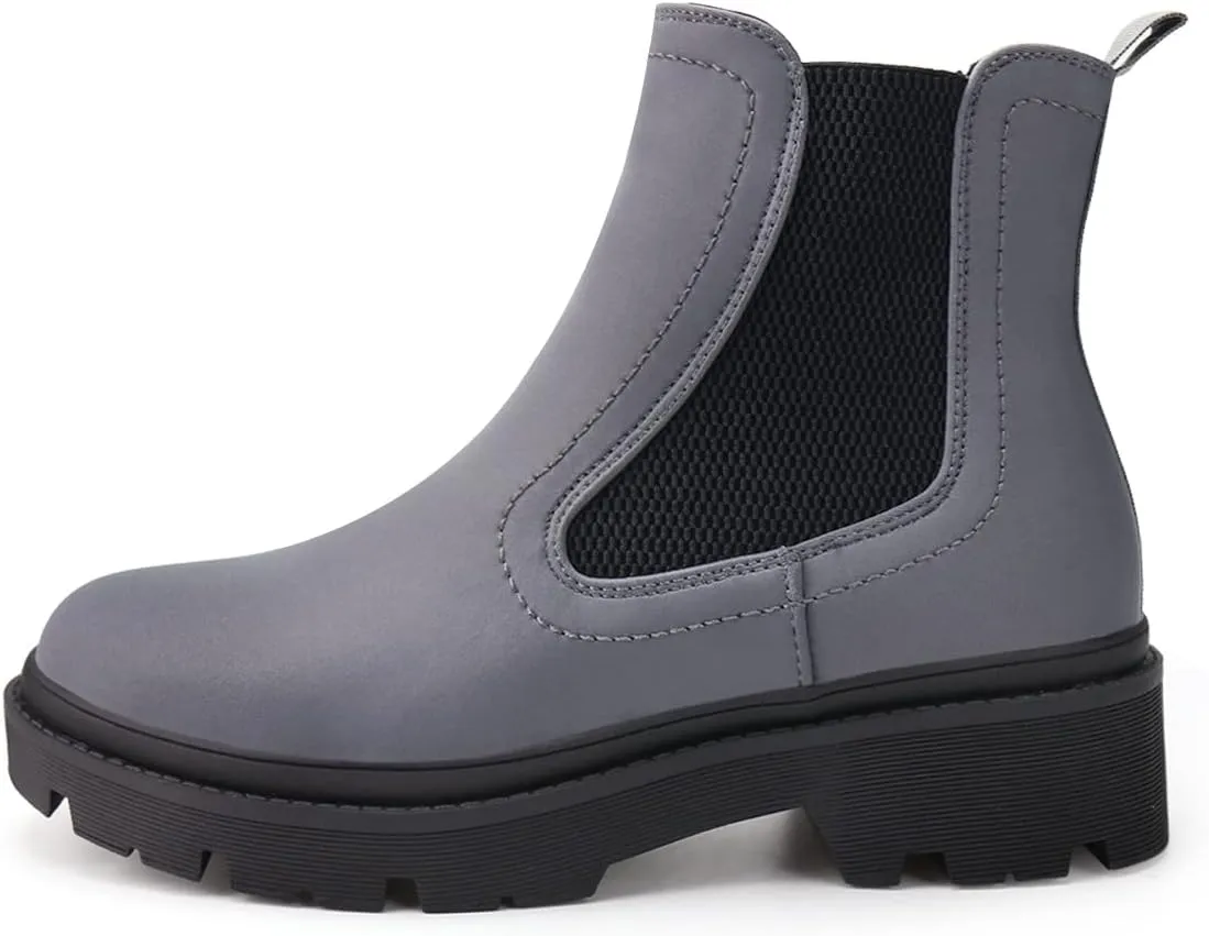 JABASIC Women Chelsea Boots Low Heel Elastic Ankle Boots (10,Army Green)
