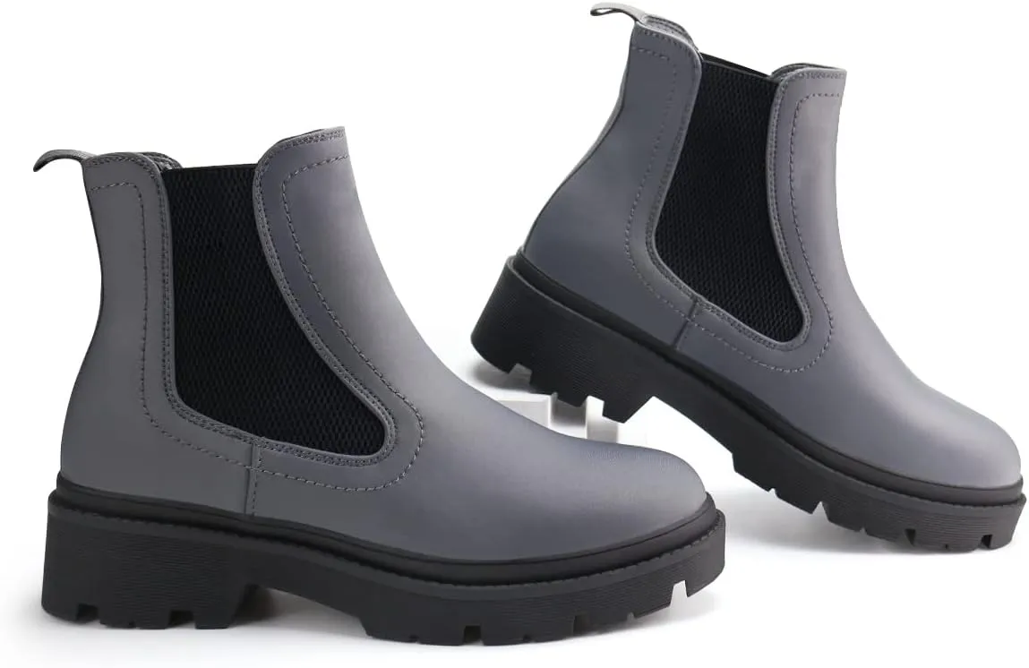 JABASIC Women Chelsea Boots Low Heel Elastic Ankle Boots (10,Army Green)