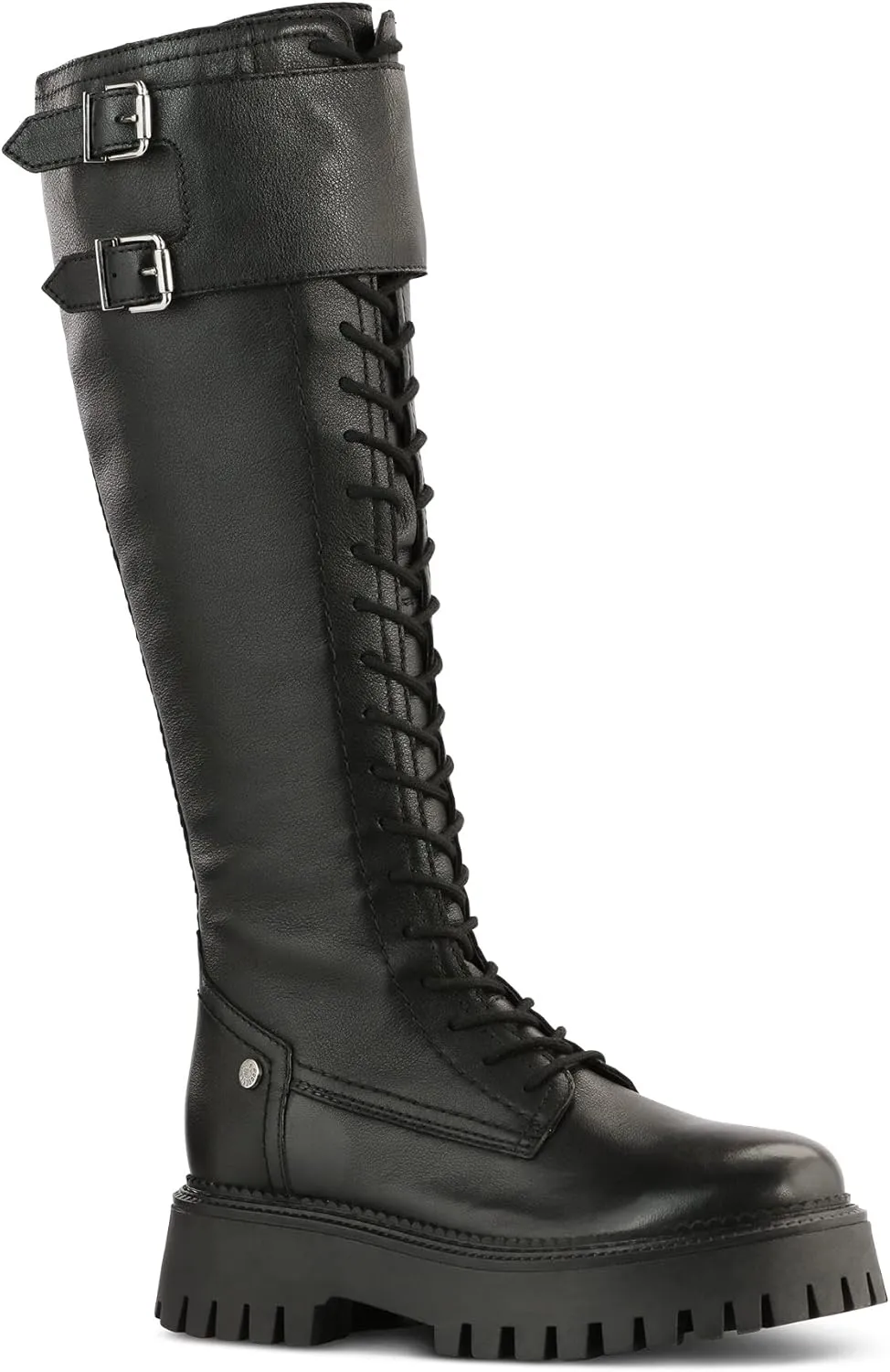 JATAREA Women's Leather Knee-High Boots - Stylish Block Heel - Comfortable Bootie for Females - Cushioned Insole for Comfort - Durable and Versatile Design
