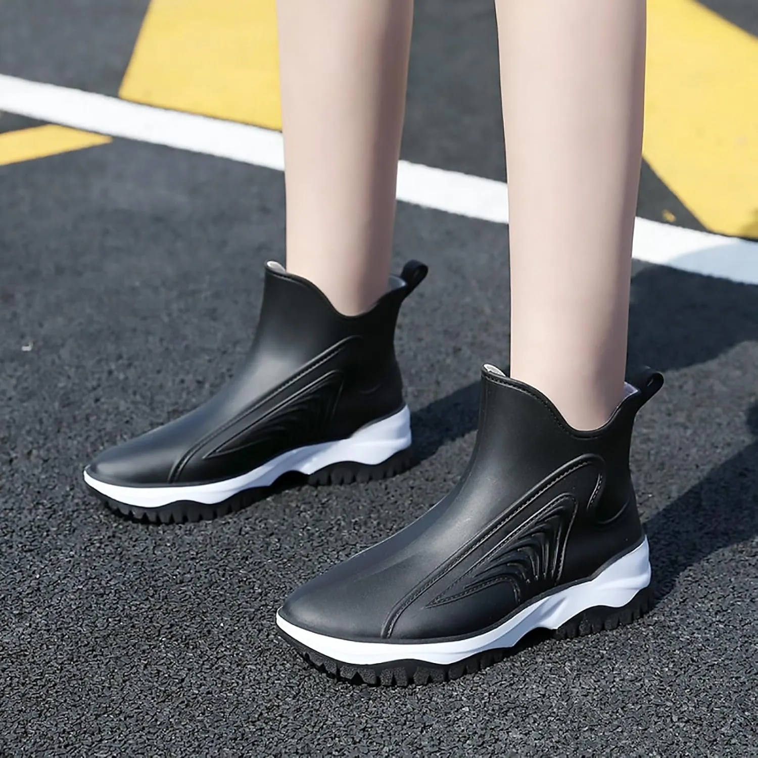 jessie Rain Boots for Women PVC Waterproof Rubber Boots Mud Boot Short Ankle Boots
