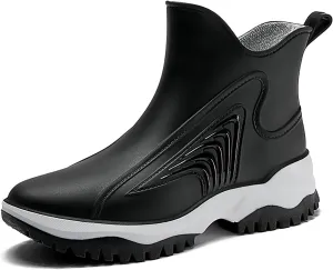 jessie Rain Boots for Women PVC Waterproof Rubber Boots Mud Boot Short Ankle Boots