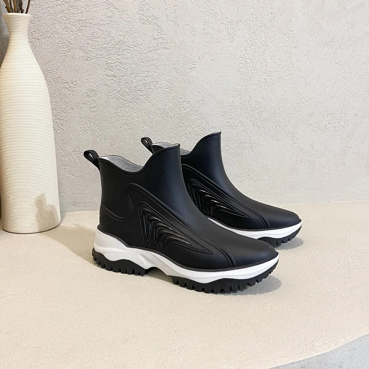 jessie Rain Boots for Women PVC Waterproof Rubber Boots Mud Boot Short Ankle Boots