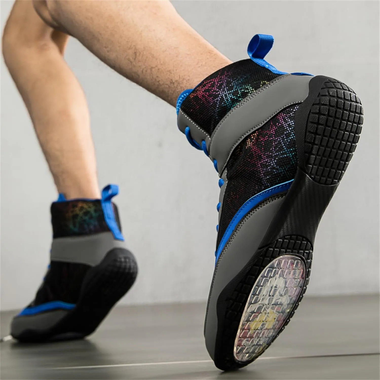 JiuQing Wrestling Shoes Men Indoor Training Boots Barefoot Breathable Teens Fashion Boxing Weightlifting Fitness Sport Boots