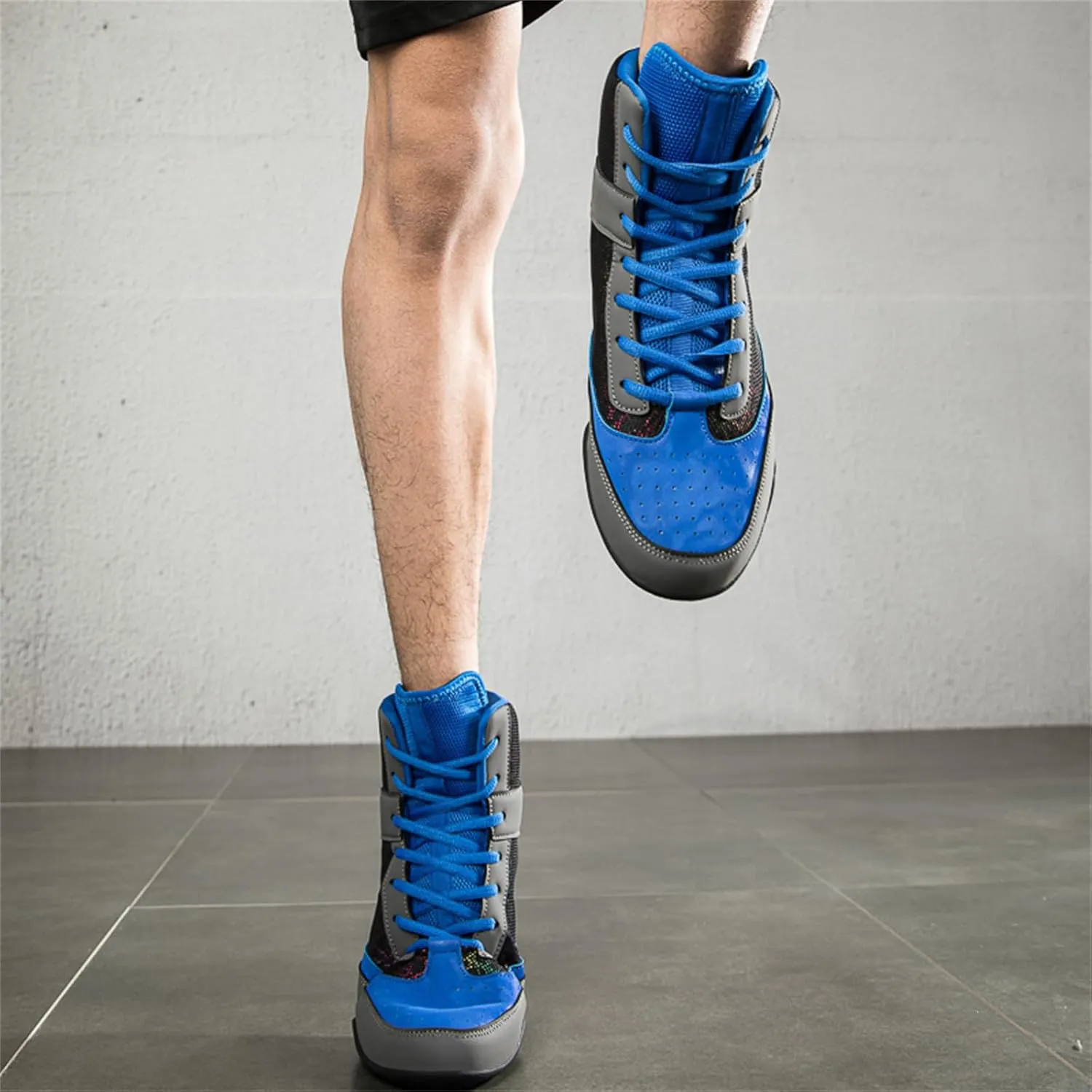 JiuQing Wrestling Shoes Men Indoor Training Boots Barefoot Breathable Teens Fashion Boxing Weightlifting Fitness Sport Boots