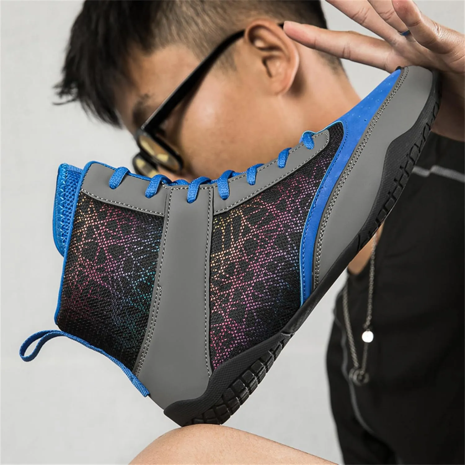 JiuQing Wrestling Shoes Men Indoor Training Boots Barefoot Breathable Teens Fashion Boxing Weightlifting Fitness Sport Boots
