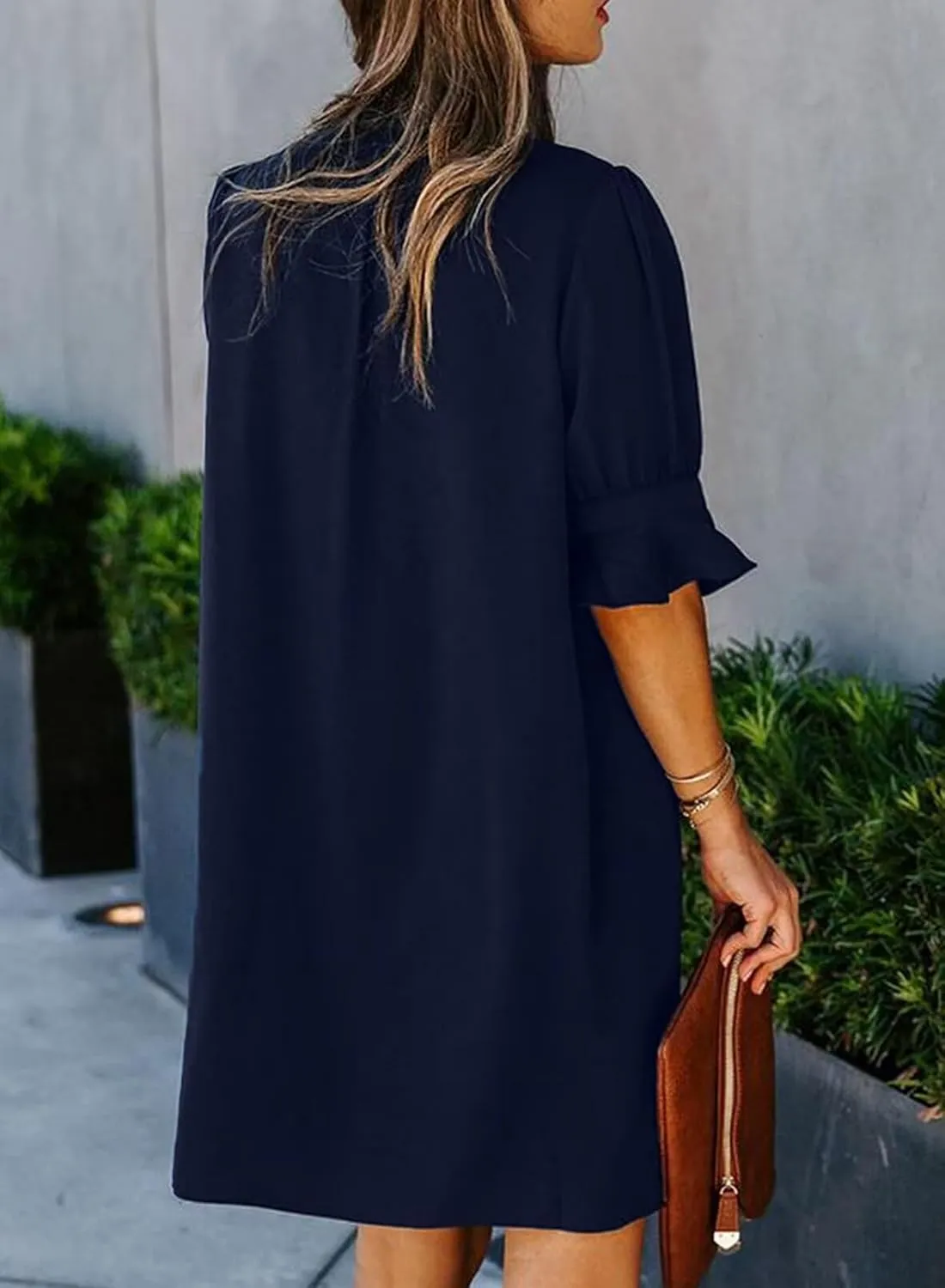 JOCAFIYE Womens Casual Dresses Short Sleeve V-Neck Dress Shift Dress Summer Dresses for Women 2025
