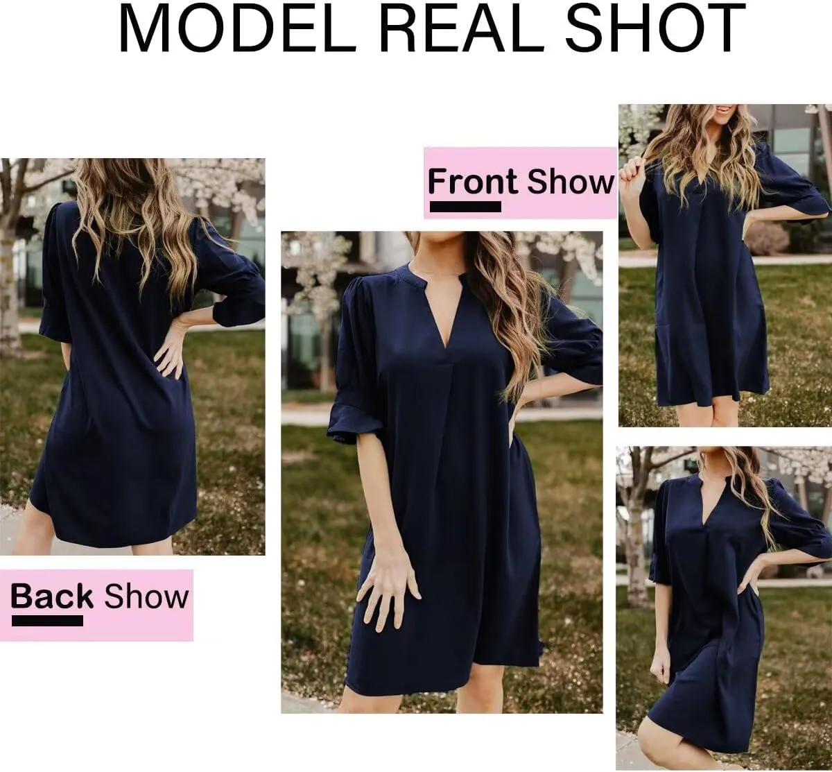 JOCAFIYE Womens Casual Dresses Short Sleeve V-Neck Dress Shift Dress Summer Dresses for Women 2025