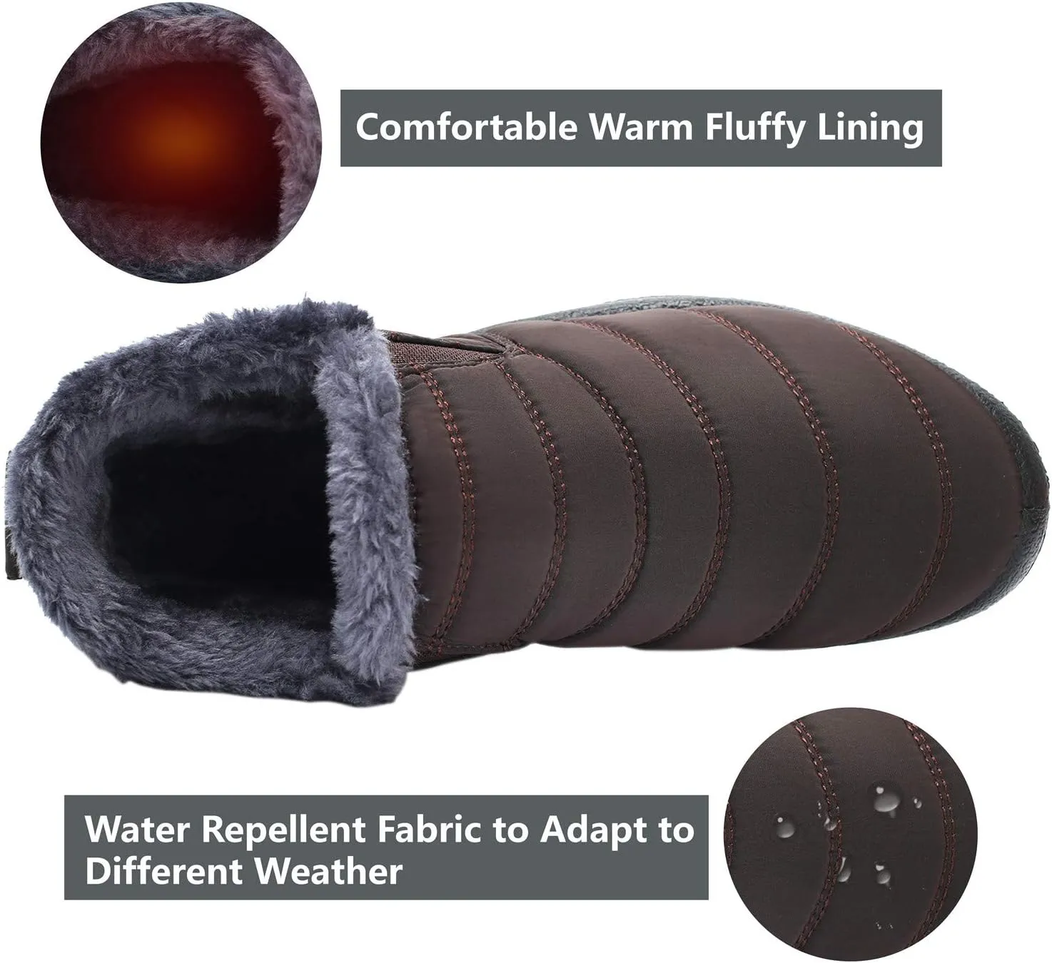 JOINFREE Winter Snow Boots for Women Men Anti-Skid House Shoes Ankle Boots Indoor Outdoor