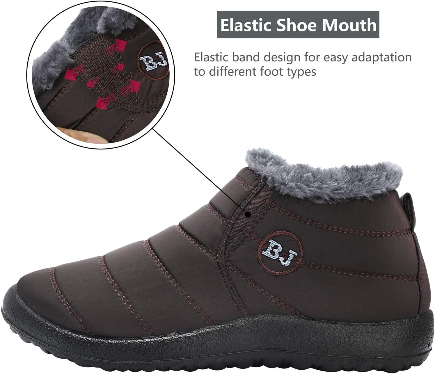 JOINFREE Winter Snow Boots for Women Men Anti-Skid House Shoes Ankle Boots Indoor Outdoor