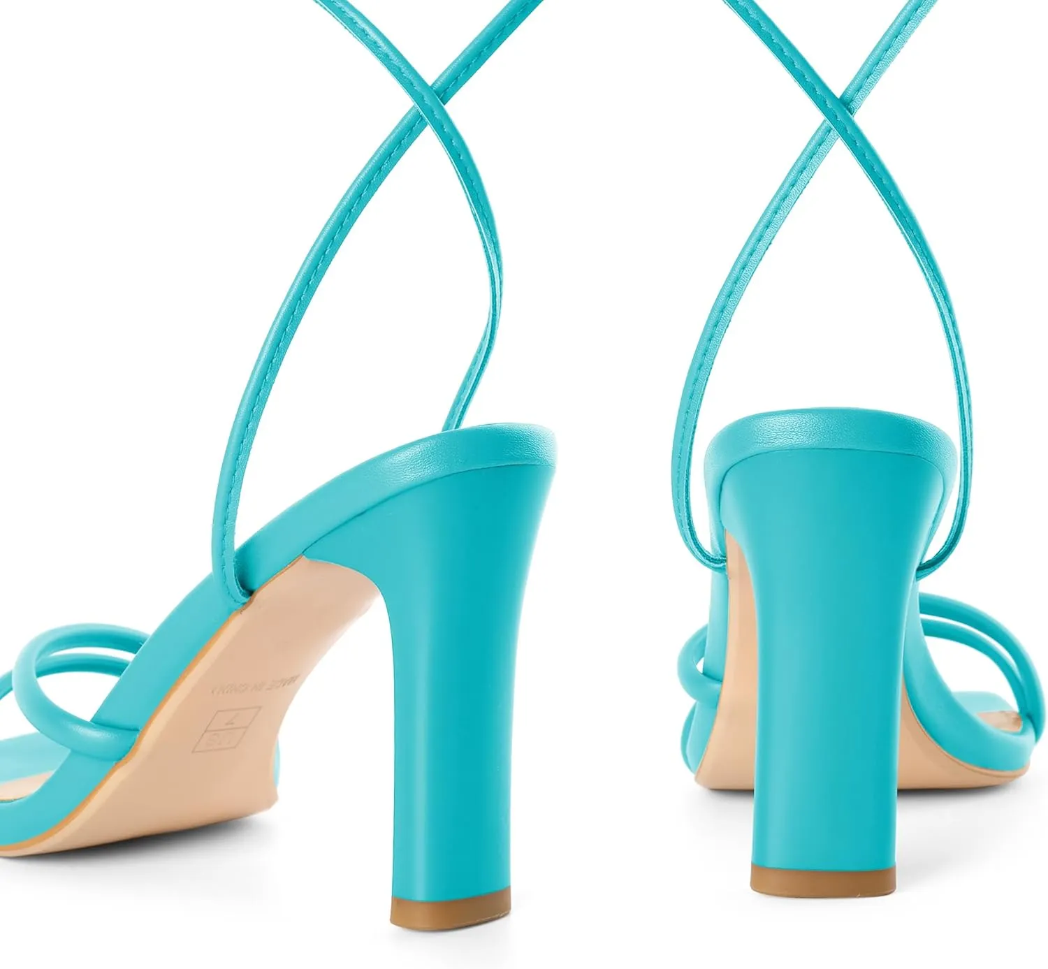 Joseywade Chunky Heels For Women Lace Up Tie Up High Heel 3.5" Heeled Sandals Open Toe Shoes