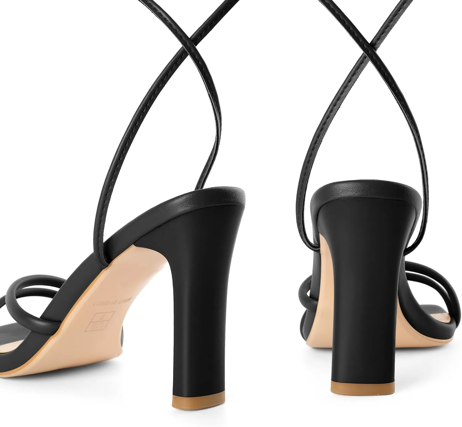 Joseywade Chunky Heels For Women Lace Up Tie Up High Heel 3.5" Heeled Sandals Open Toe Shoes