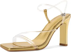 Joseywade Chunky Heels For Women Strappy High Heel 3.5" Sandals Adjustable Ankle Strap Open Toe Shoes