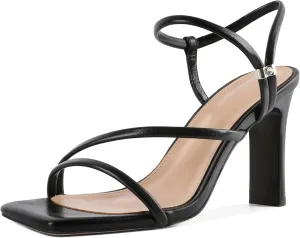 Joseywade Chunky Heels For Women Strappy High Heel 3.5" Sandals Adjustable Ankle Strap Open Toe Shoes