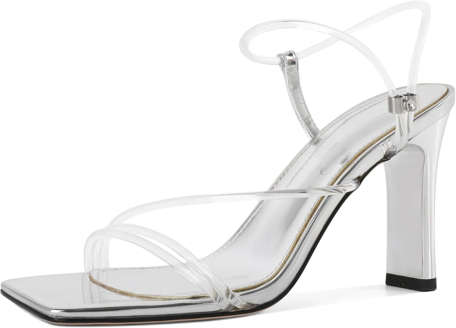 Joseywade Chunky Heels For Women Strappy High Heel 3.5" Sandals Adjustable Ankle Strap Open Toe Shoes