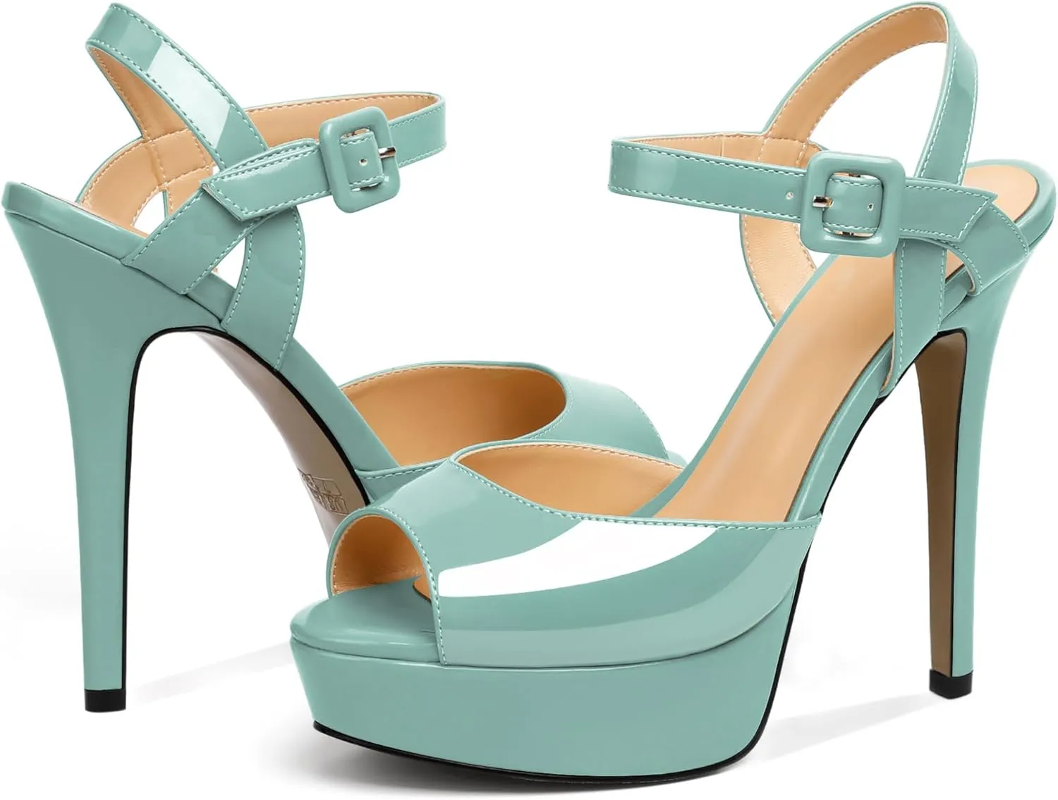 Joseywade Platform Stiletto Heels Women's Peep Toe High Heel Heeled Sandals 5.5 Inch Party Dance Dressy Ankle Strap Shoes