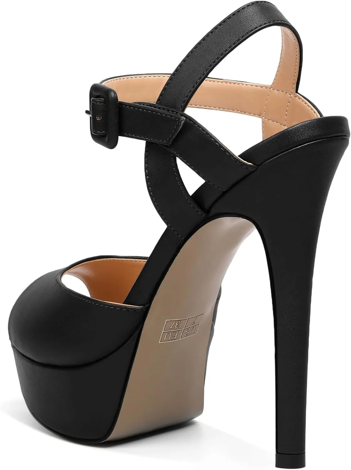 Joseywade Platform Stiletto Heels Women's Peep Toe High Heel Heeled Sandals 5.5 Inch Party Dance Dressy Ankle Strap Shoes