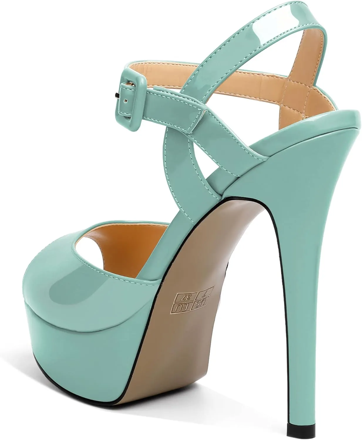 Joseywade Platform Stiletto Heels Women's Peep Toe High Heel Heeled Sandals 5.5 Inch Party Dance Dressy Ankle Strap Shoes