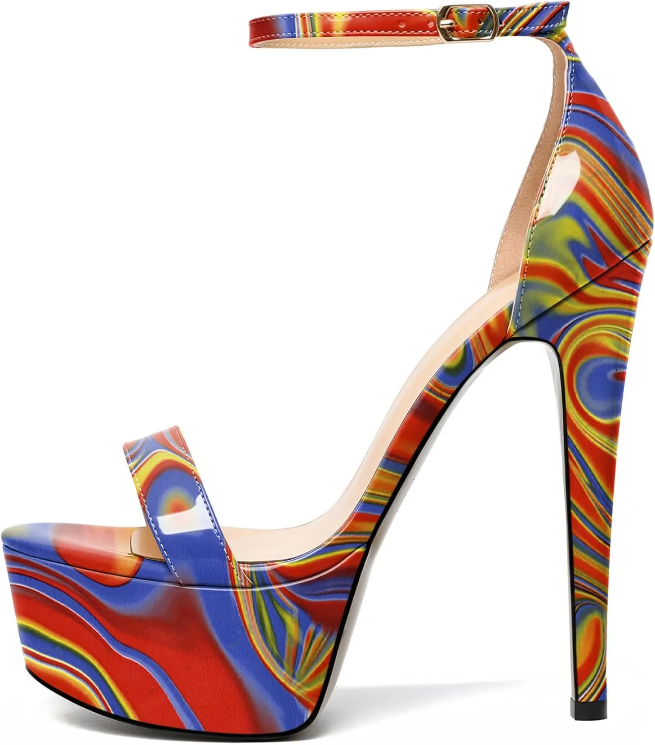 Joseywade Women's Platform Stiletto High Heel Sandals Open Toe Heels Sky High Heels 6 Inch One Strap Pump Shoes