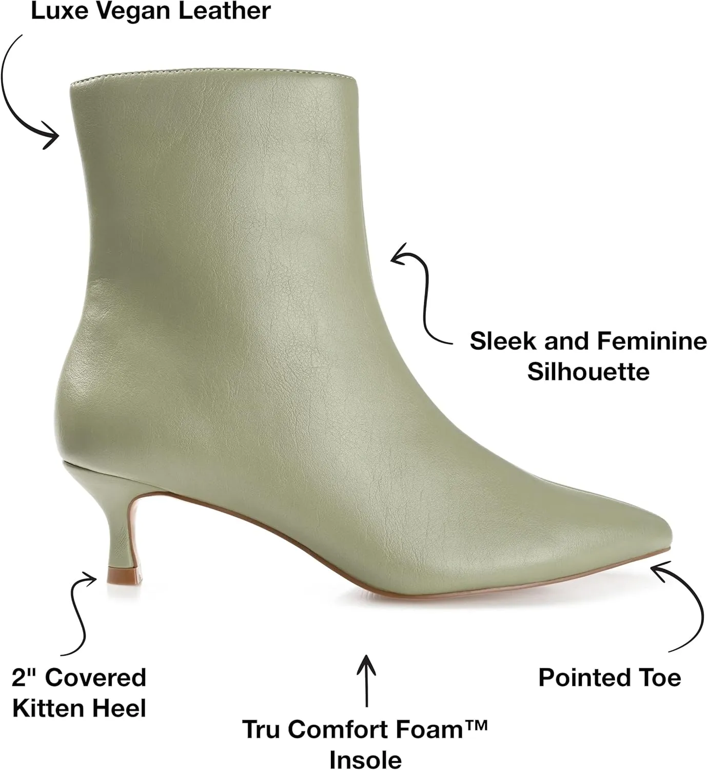Journee Collection Womens Arely Faux Leather Pointed Toe Ankle Boots