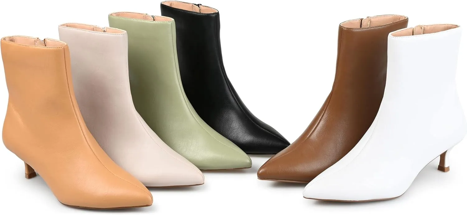 Journee Collection Womens Arely Faux Leather Pointed Toe Ankle Boots