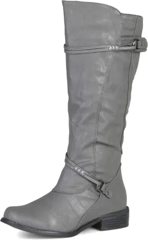 Journee Collection Women's Harley Stacked Heel Riding Boots - 8.5