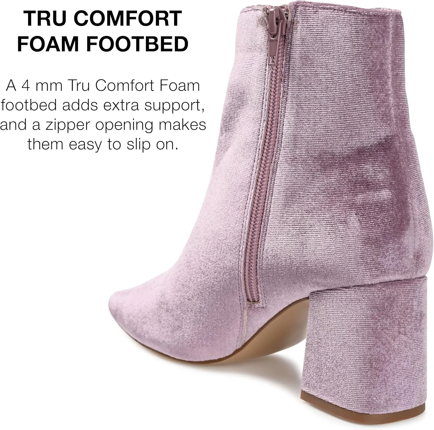 Journee Collection Womens Hazara Velvet Cushioned Footbed Ankle Boots