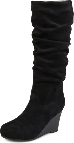 Journee Collection Women's Haze Wedge Knee High Boots - Black - 8