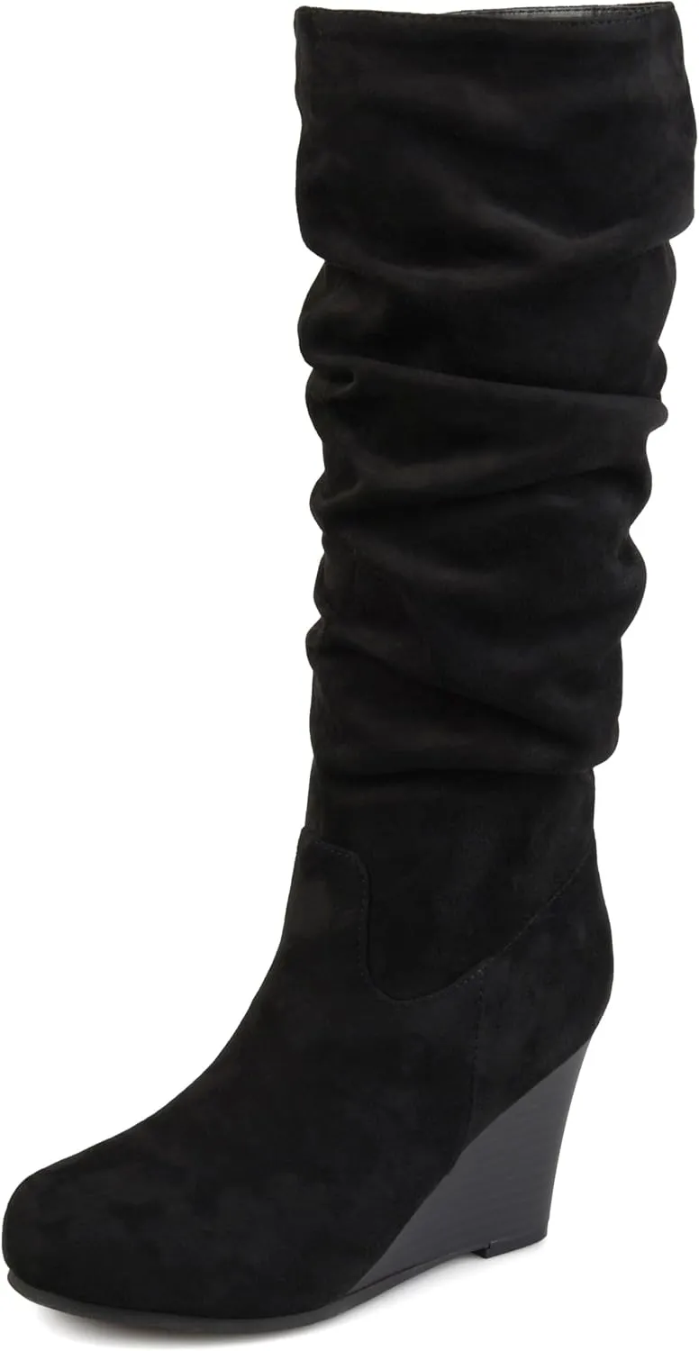 Journee Collection Women's Haze Wedge Knee High Boots - Black - 8