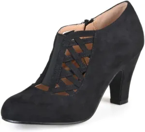 Journee Collection Women's Piper Width Inside Zip Block Heel Booties - Black - 8.5 Wide
