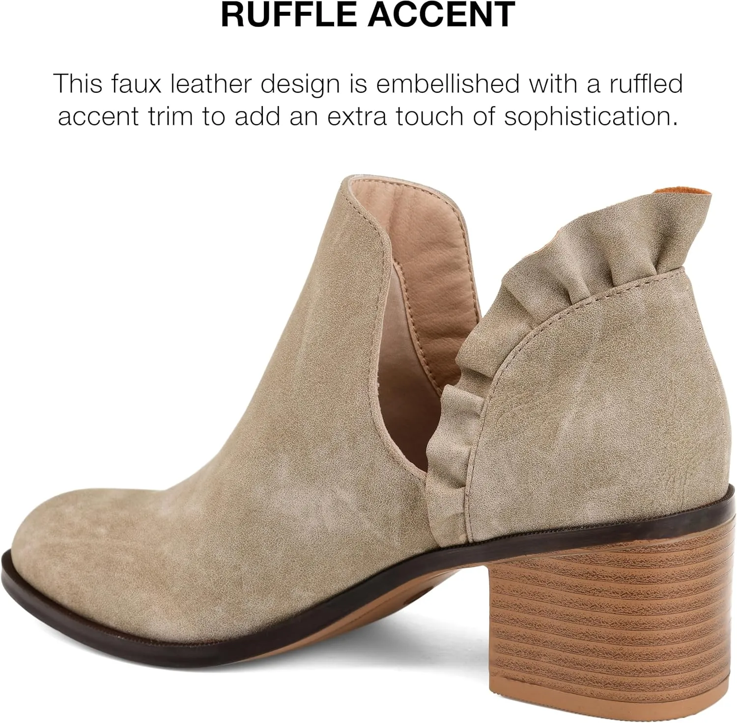 Journee Womens Lennie Tru Comfort Foam Slip On Stacked Heel Booties