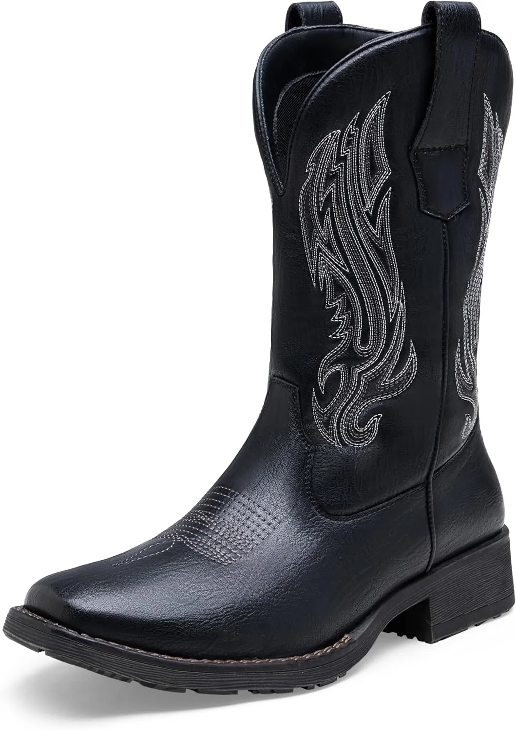 Jousen Cowboy Boots for Men Embroidery Men's Western Boots Retro Square Toe Mens Boots Botas Vaqueras Para Hombre