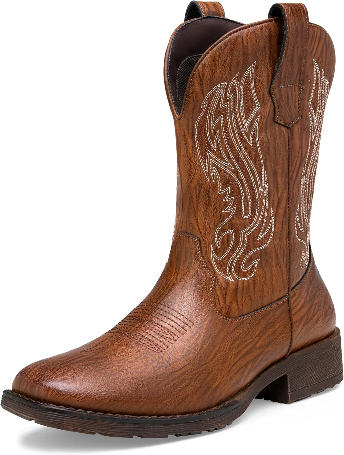 Jousen Cowboy Boots for Men Embroidery Men's Western Boots Retro Square Toe Mens Boots Botas Vaqueras Para Hombre