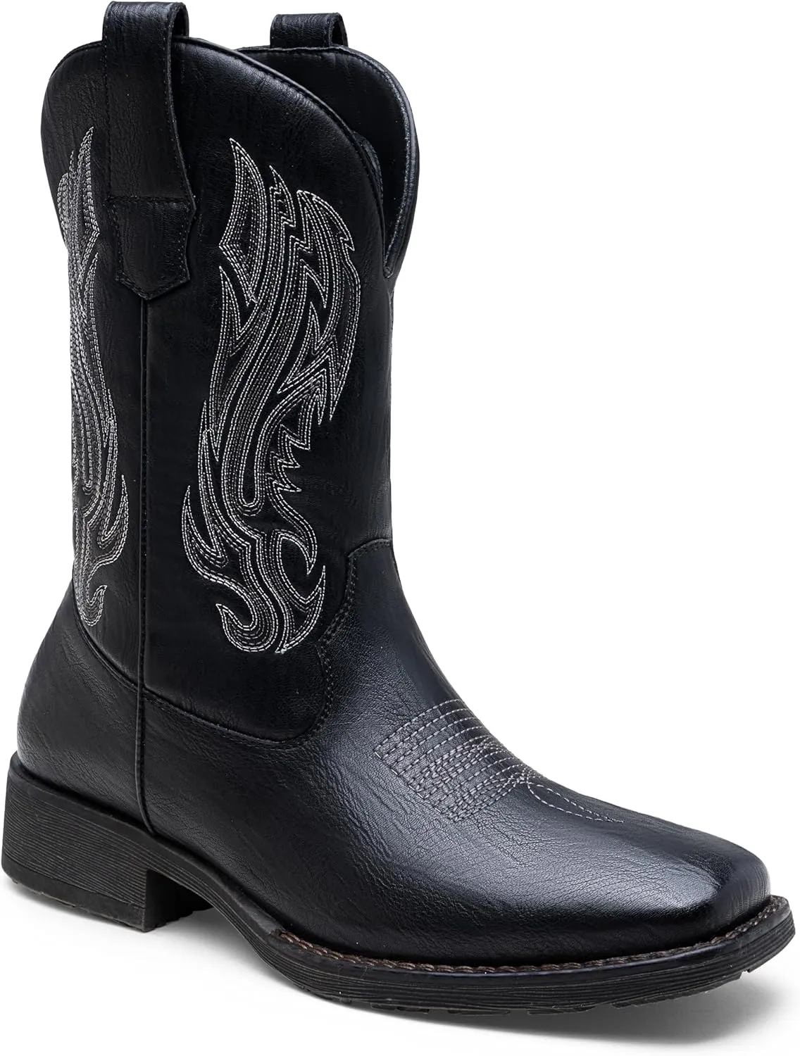 Jousen Cowboy Boots for Men Embroidery Men's Western Boots Retro Square Toe Mens Boots Botas Vaqueras Para Hombre