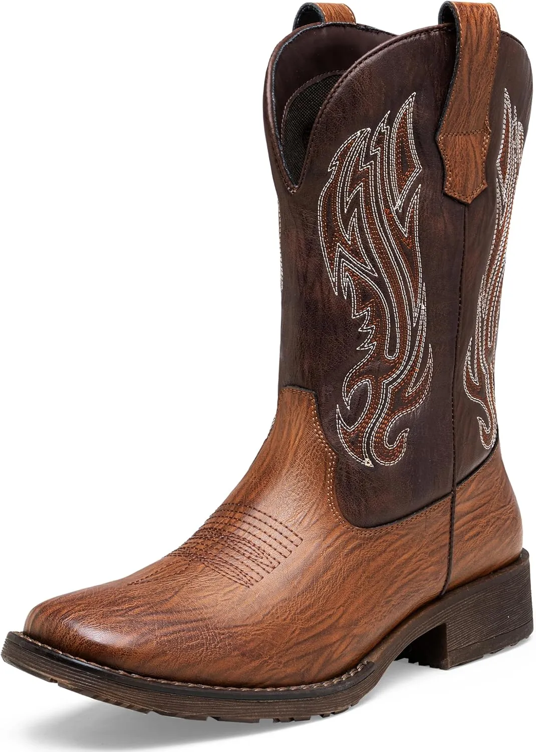 Jousen Cowboy Boots for Men Embroidery Men's Western Boots Retro Square Toe Mens Boots Botas Vaqueras Para Hombre