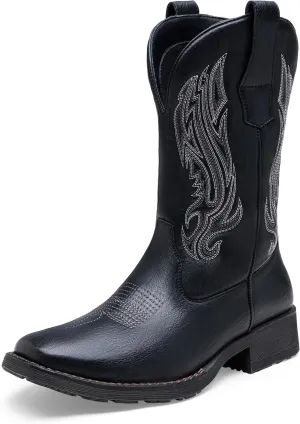 Jousen Cowboy Boots for Men Embroidery Men's Western Boots Retro Square Toe Mens Boots Botas Vaqueras Para Hombre