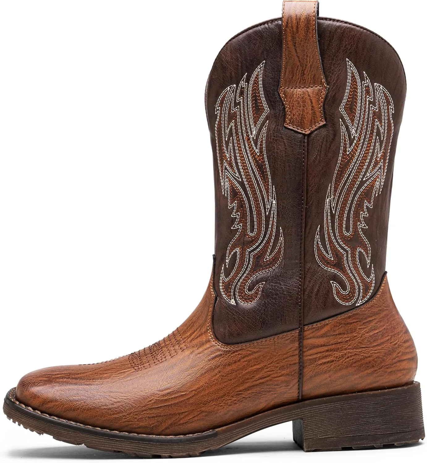 Jousen Cowboy Boots for Men Embroidery Men's Western Boots Retro Square Toe Mens Boots Botas Vaqueras Para Hombre