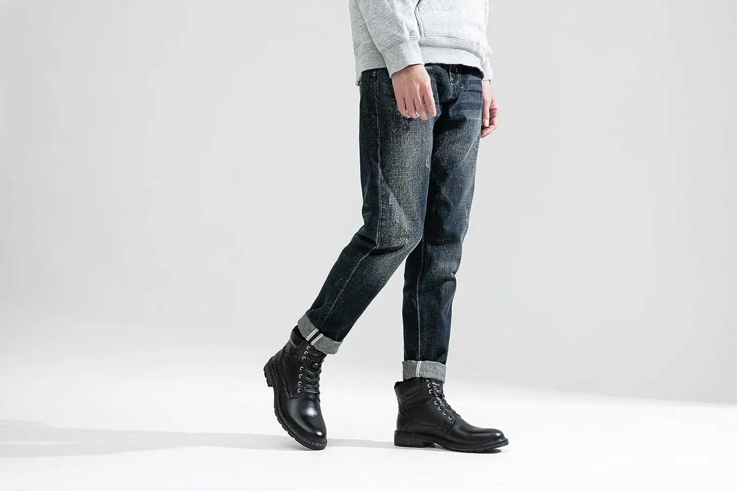 Jousen Mens Boots Casual Leather Boots for Men Chukka Fashion Men's Dress Boots