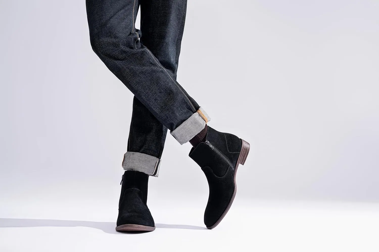 Jousen Men's Chelsea Boots Lightweight Casual Chukka Ankle Boots Classic Elastic Dress Boots For Men