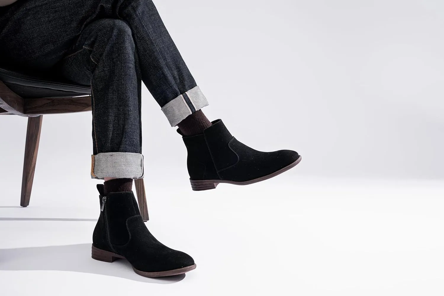 Jousen Men's Chelsea Boots Lightweight Casual Chukka Ankle Boots Classic Elastic Dress Boots For Men