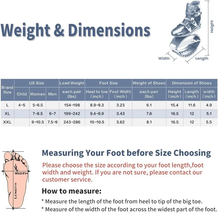Joyfay Jumping Shoes - Jump Shoes for Athletes and Heavier Users -Professional Fitness Bounce Shoes for Women and Men -Special Edition Jump Boots with 4 pcs Tension Springs