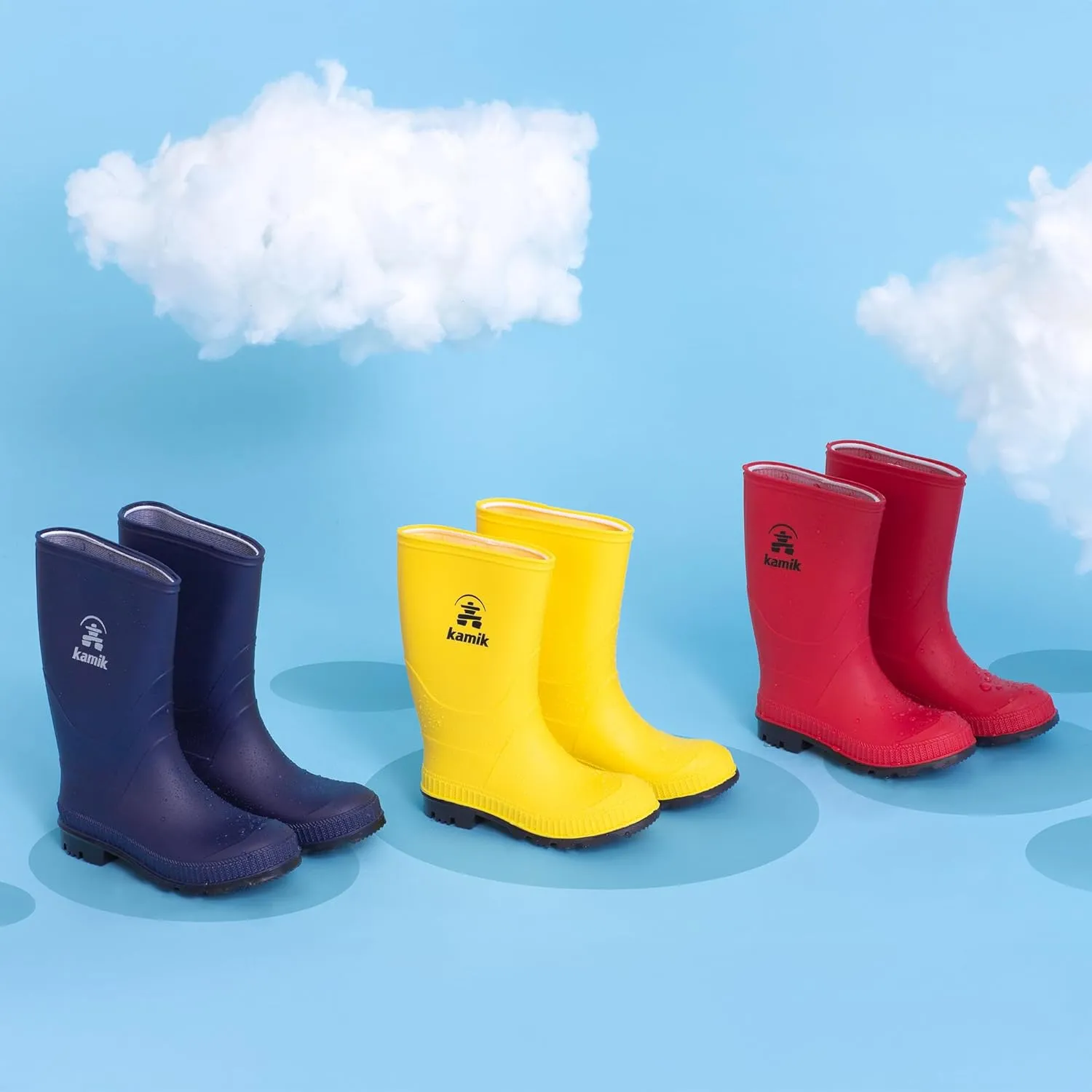 Kamik Kids Stomp Waterproof Rain Boots,Olive,
